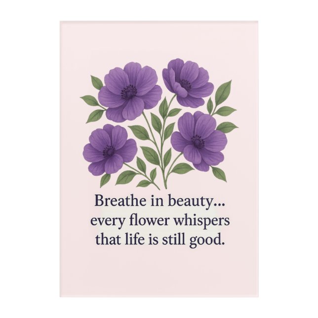 Whispers of Beauty – Purple Floral  Acrylic Print (Front)