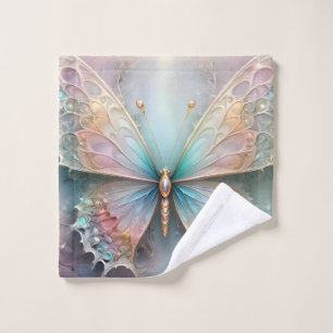 Whispers of Color: Pastel Fractal Butterfly Dream Wash Cloth