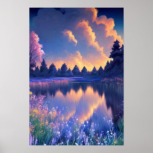 Whispers of Dusk Tranquil Waters Poster