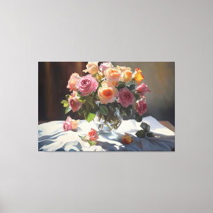 Whispers of Elegance: A Floral Ode Canvas Print