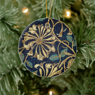 Whispers of Elegance: Honeysuckle Ceramic Ornament
