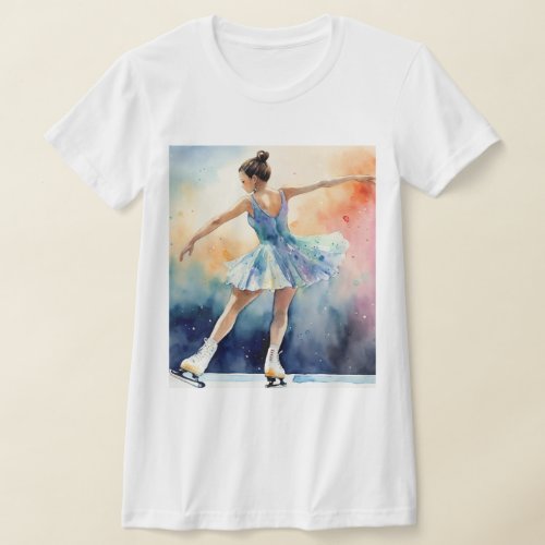 Whispers of Elegance Watercolour Figure Skater  T_Shirt