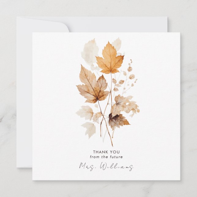 Whispers of Fall Bridal Shower Square Thank You (Front)