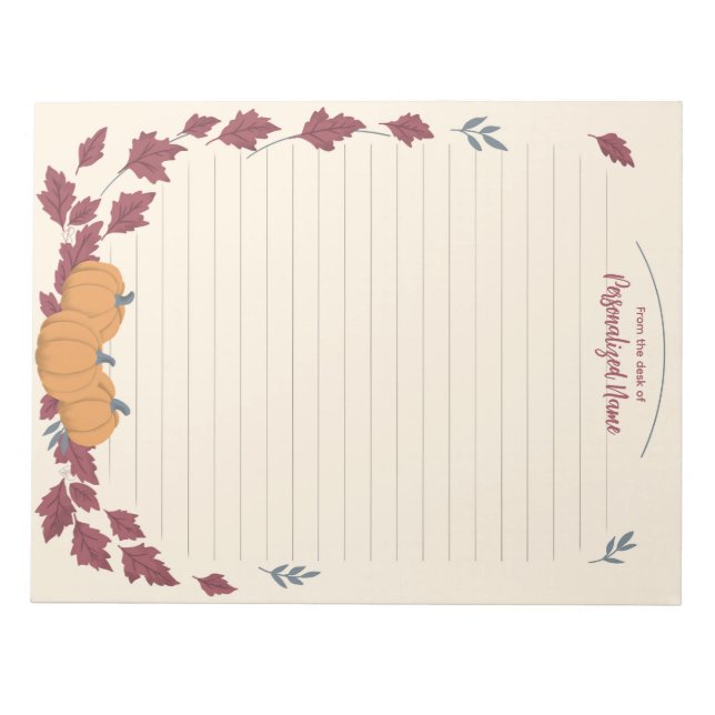 Whispers Of Fall Lined Notepad (Front)