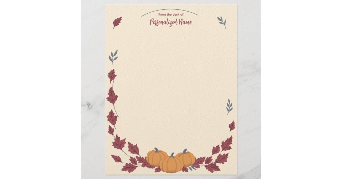 Whispers Of Fall Unlined Letterhead | Zazzle