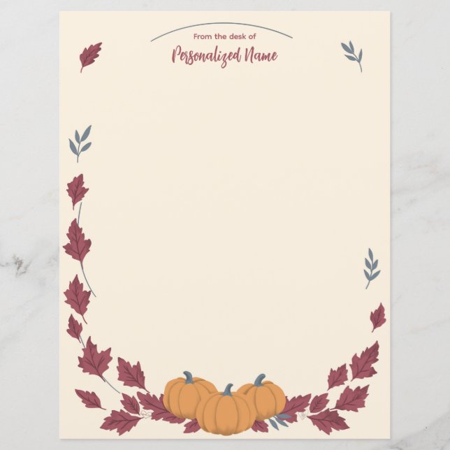 Whispers Of Fall Unlined Paper Sheet (Front)