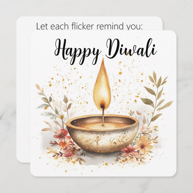 Whispers of Flame, Diwali Holiday Card (Front/Back)