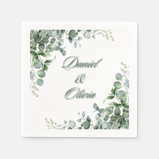 "Whispers of Green" Napkins (Front)