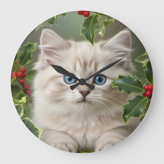 Whispers of holly and ivy wall clock (Front)