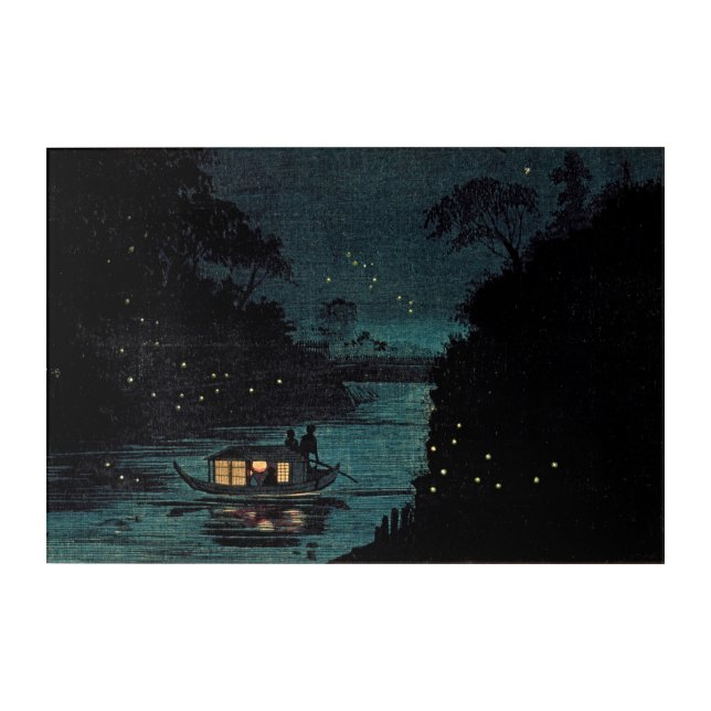 Whispers of Light: Fireflies at Ochanomizu Acrylic Print (Front)