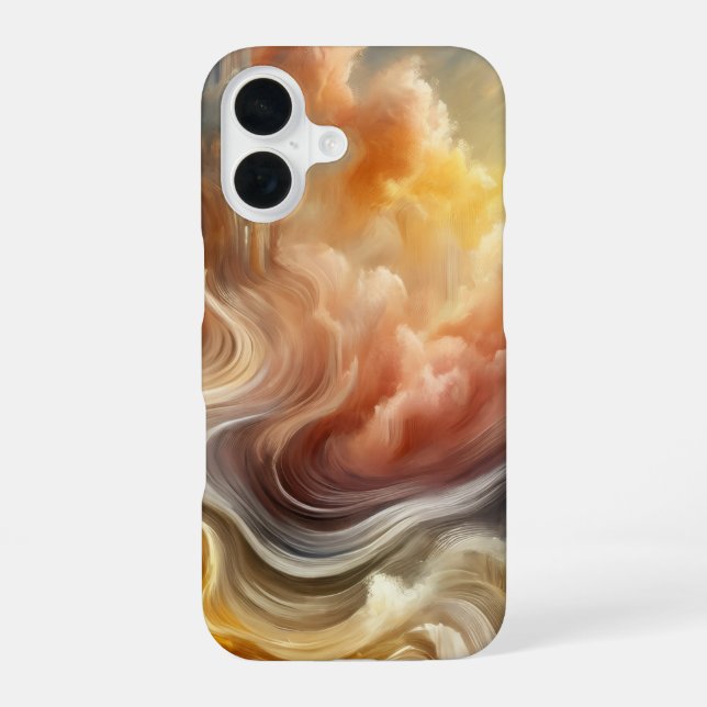  Whispers of Light Golden Abstract Cloud Flow Iphone Case (Back)