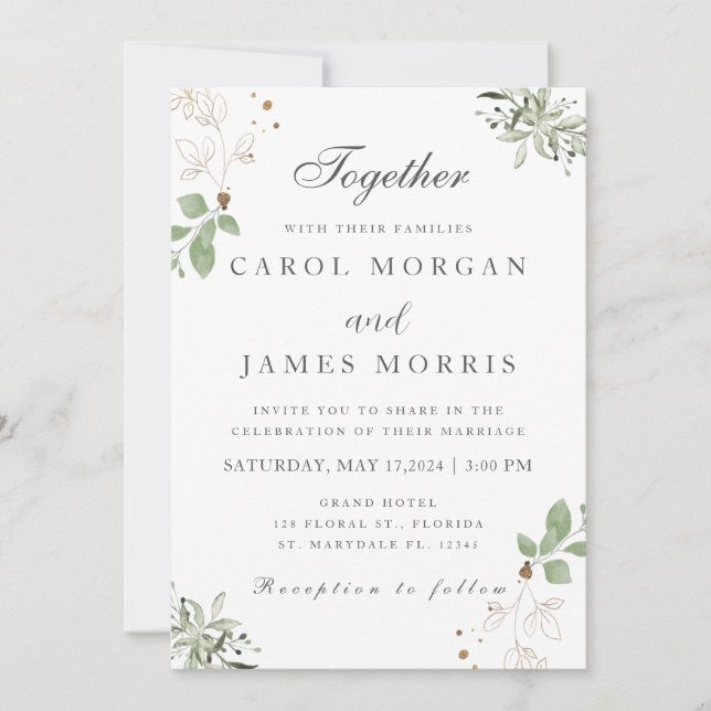 Whispers of Love: A Botanical Wedding Invitation (Front)