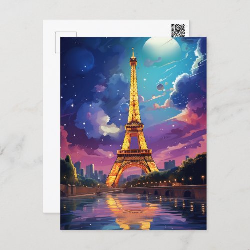 Whispers of Love Beneath the Eiffel 7 Holiday Postcard