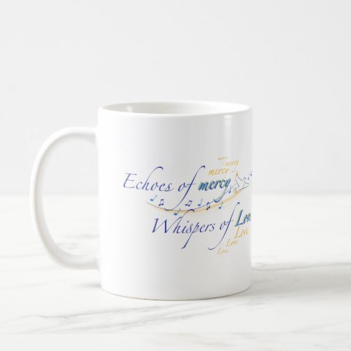 Whispers of Love hymn lyric quote with dove Coffee Mug