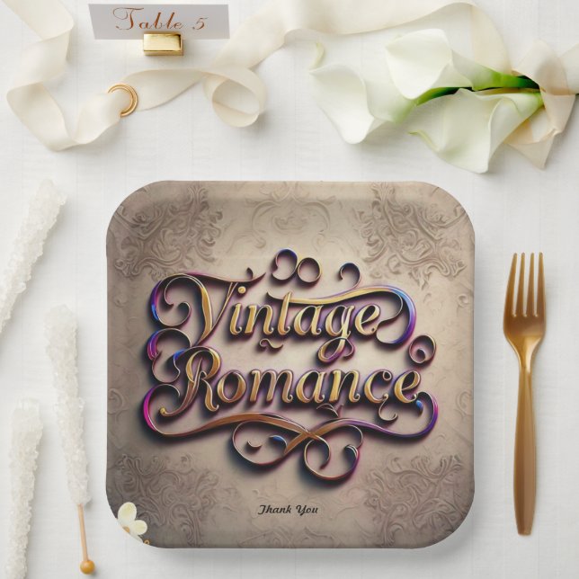 "Whispers of Love" Paper Plates (Wedding)