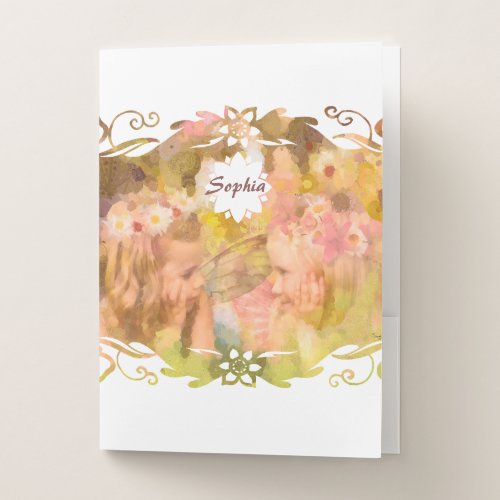 Whispers of Magic: Two Fairy Friends in a Garden Pocket Folder