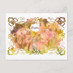 Whispers of Magic: Two Fairy Friends in a Garden Postcard