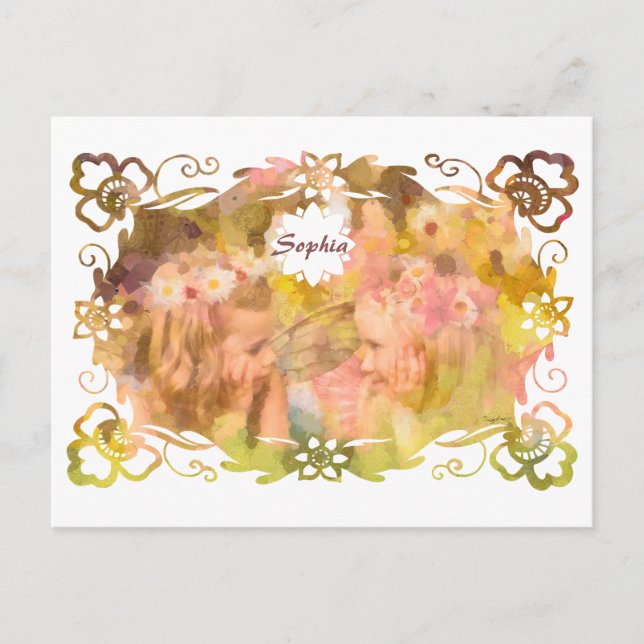 Whispers of Magic: Two Fairy Friends in a Garden Postcard (Front)