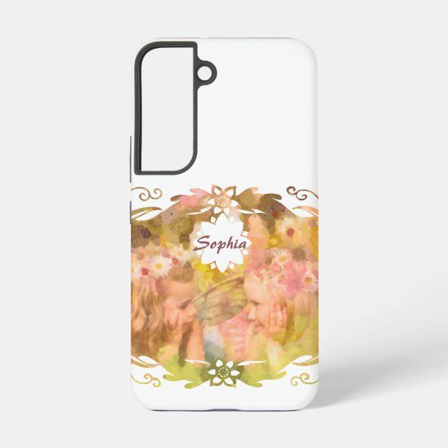 Whispers of Magic: Two Fairy Friends in a Garden Samsung Galaxy Case (Back)