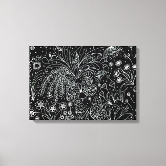 Whispers of nature. Botanical line art. Canvas Print