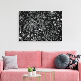 Whispers of nature. Botanical line art. Canvas Print