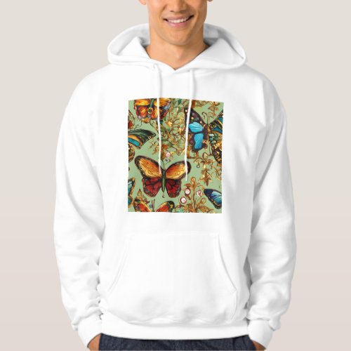 Whispers of Nature Butterfly  Floral Symphony T Hoodie