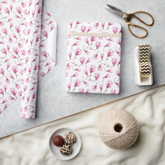 Whispers of Pink Magnolia Wrapping Paper (Crafts)