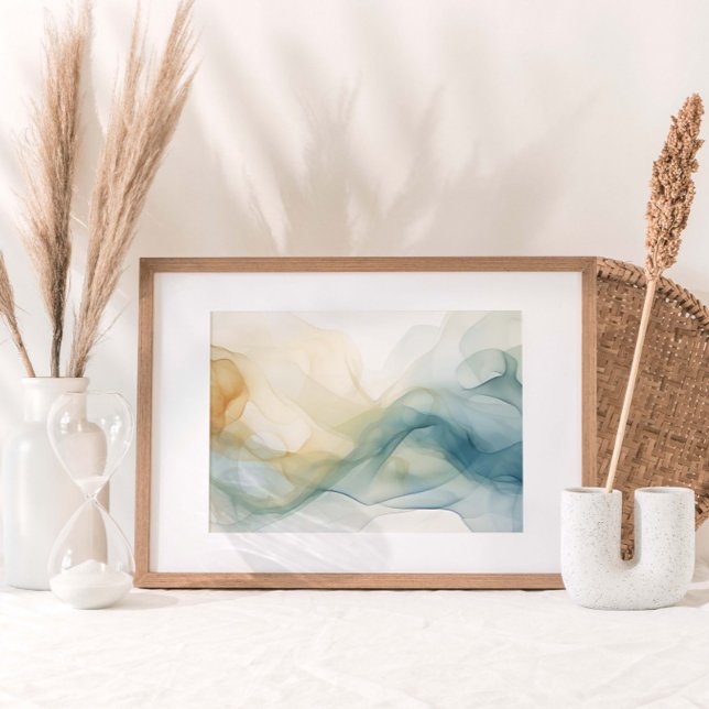 Whispers of Serenity: Abstract Watercolor Print (Embark on a journey into tranquil depths of abstract art with a captivating watercolor digital print)
