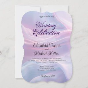 Whispers of Silk: Dreamy Pastel Waves Pink Blue Invitation