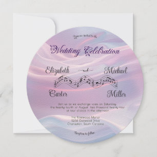 Whispers of Silk: Dreamy Pastel Waves Pink Blue Invitation