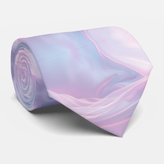 Whispers of Silk: Dreamy Pastel Waves Pink Blue Neck Tie
