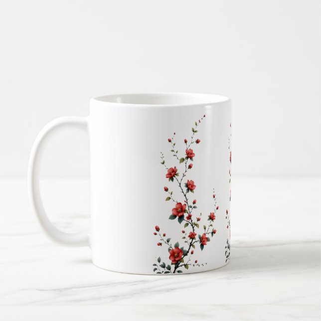 Whispers of Spring Blossoms in Quiet Bloom Petals  Coffee Mug (Left)