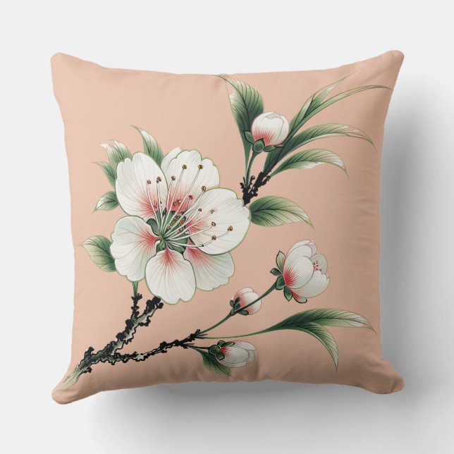 Whispers of Spring Throw Pillow (Back)