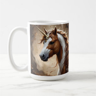 Whispers Of The Brown And White Fantasy Unicorn, Coffee Mug