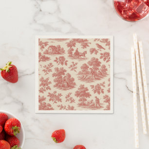 Whispers of the Countryside – Red Toile Paper Napk Napkins