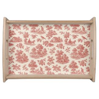 Whispers of the Countryside – Red Toile Serving Tr Serving Tray