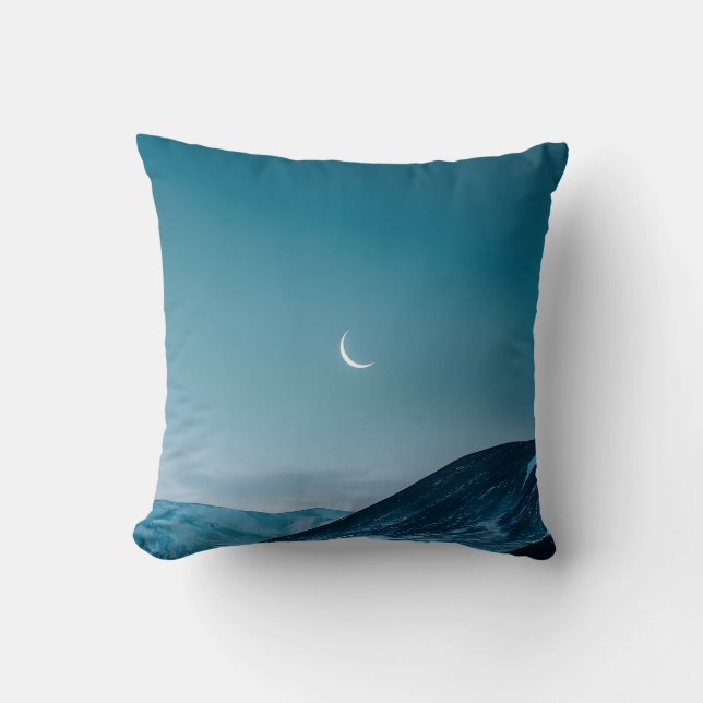 Whispers of the Crescent Night Throw Pillow (Front)
