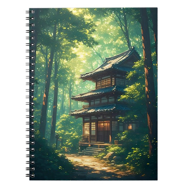 Whispers of the Forest: A Hidden Japanese Retreat Notebook (Front)