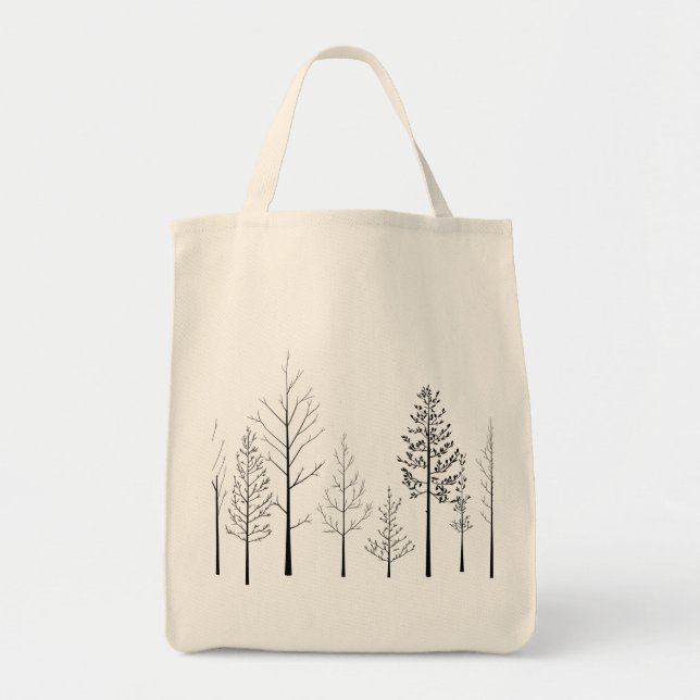 Whispers of the Forest – Minimalist Tree Silhouett Tote Bag (Front)