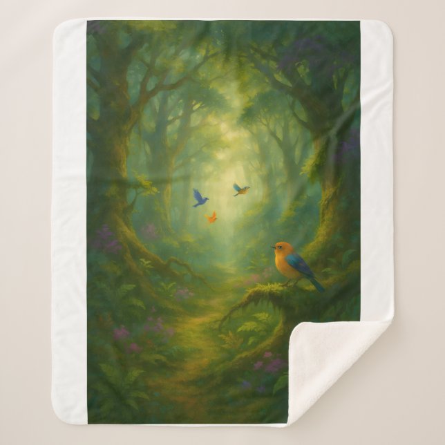 Whispers of the Forest Sherpa Blanket (Front)