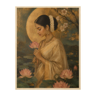 Whispers of the Lotus Wood Wall Art