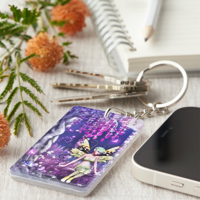 Whispers of the Moonlit Fairy Keychain (Front Right)