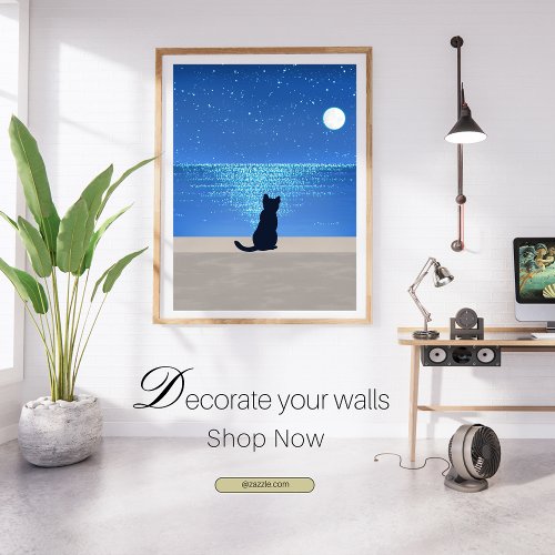 Whispers of the night  moonlight seascape wood wall art