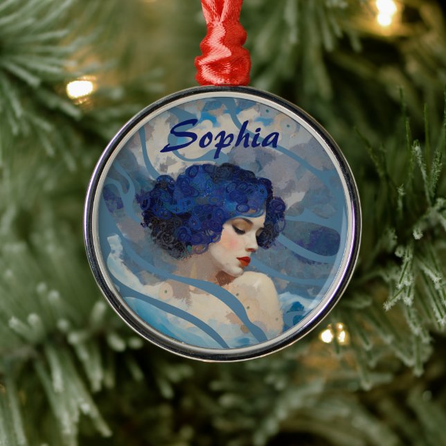 Whispers of the Ocean Goddess Metal Ornament (Tree)