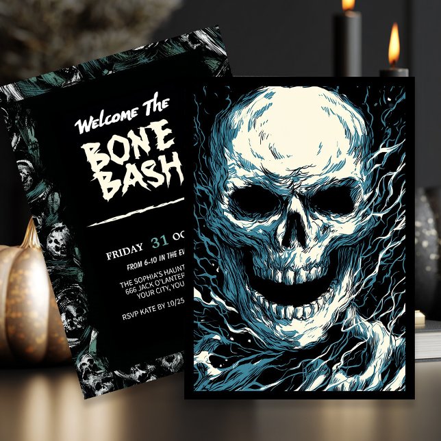 Whispers of the Ominous Skull Halloween Invitation (Creator Uploaded)