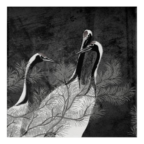 Whispers of the Past Sekkas Monochrome Cranes Acrylic Print