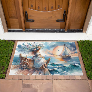 Whispers of the Sea at Sunset Doormat