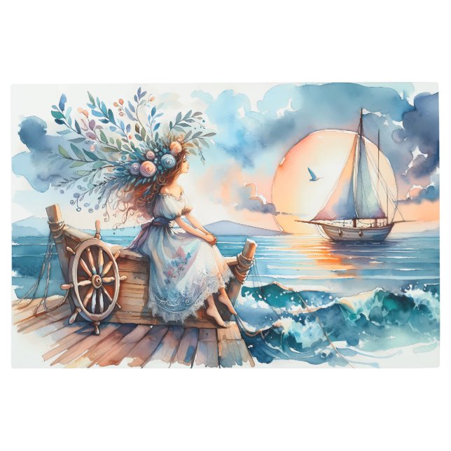Whispers of the Sea at Sunset Metal Print (Front)