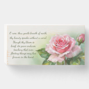 Whispers of the Shabby Garden Chic Rose Wooden Box Sign