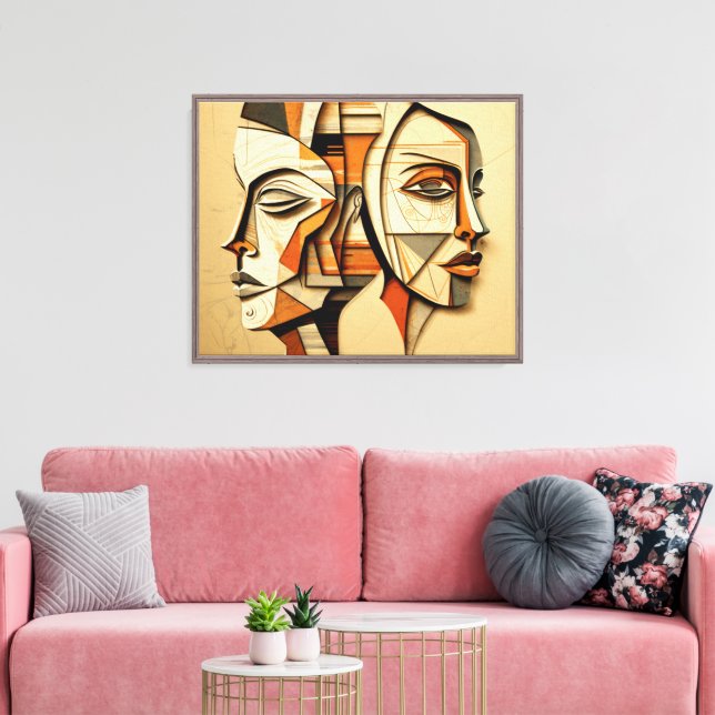 "Whispers of the Soul: A Bohemian Connection" Canvas Print (Insitu(LivingRoom))